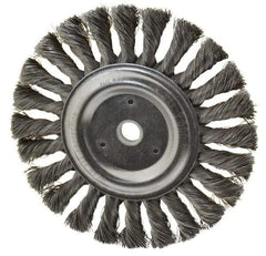 Anderson - 6" OD, 1/2" Arbor Hole, Knotted Steel Wheel Brush - 1/2" Face Width, 1-7/16" Trim Length, 0.0118" Filament Diam, 9,000 RPM - Caliber Tooling