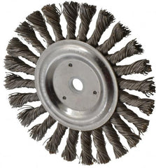 Anderson - 6" OD, 5/8" Arbor Hole, Knotted Steel Wheel Brush - 7/16" Face Width, 1-7/16" Trim Length, 0.025" Filament Diam, 9,000 RPM - Caliber Tooling