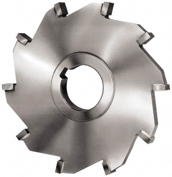 Made in USA - 4" Diam x 5/8" Width of Cut, 4 Teeth, Carbide Tipped Side Milling Cutter - Straight Teeth, Uncoated - Caliber Tooling