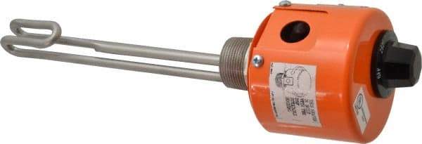 Value Collection - 1 Element, 9.06" Immersion Length, Standard Housing, Stainless Steel Pipe Plug Immersion Heater - 1 Phase, 240 Volt, 1,500 Watt, 68 Watts/Sq In, Stainless Steel Plug - Caliber Tooling