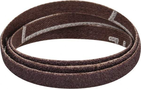 Norton - 1/4" Wide x 18" OAL, 60 Grit, Aluminum Oxide Abrasive Belt - Aluminum Oxide, Medium, Coated, Series R283 - Caliber Tooling