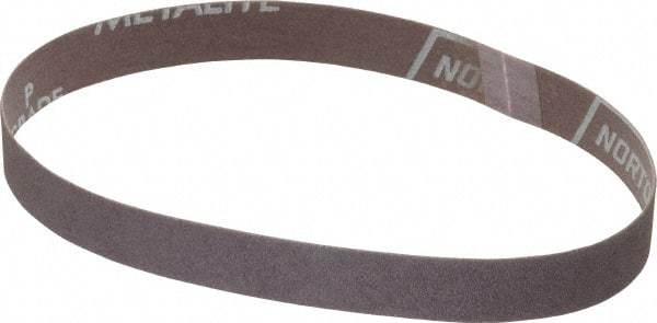 Norton - 3/4" Wide x 18" OAL, 80 Grit, Aluminum Oxide Abrasive Belt - Aluminum Oxide, Medium, Coated, Series R283 - Caliber Tooling