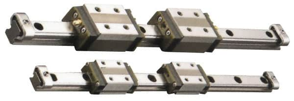 THK - 31mm Block L x 20mm W x 10.8mm H, 12mm Transverse Hole Spcg, 13mm Lateral Hole Spcg, 4-Way Compact HSR Assembly - M2.6x2.5 Block Hole, 470mm Rail L x 10mm W x 7mm H, 13mm Assembly H, 5mm Overhang - Caliber Tooling