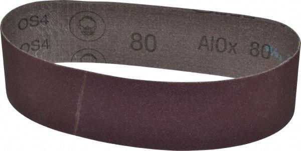 3M - 2" Wide x 18-15/16" OAL, 80 Grit, Aluminum Oxide Abrasive Belt - Aluminum Oxide, Medium, Coated, X Weighted Cloth Backing, Series 341D - Caliber Tooling