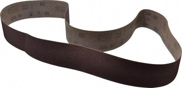 3M - 3" Wide x 72" OAL, 60 Grit, Aluminum Oxide Abrasive Belt - Aluminum Oxide, Medium, Coated, X Weighted Cloth Backing, Series 341D - Caliber Tooling