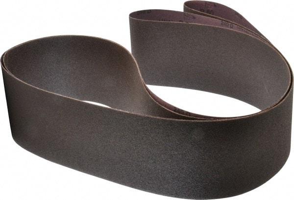 3M - 4" Wide x 132" OAL, 80 Grit, Aluminum Oxide Abrasive Belt - Aluminum Oxide, Medium, Coated, X Weighted Cloth Backing, Series 240D - Caliber Tooling