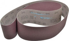 3M - 4" Wide x 80" OAL, 60 Grit, Aluminum Oxide Abrasive Belt - Aluminum Oxide, Medium, Coated, X Weighted Cloth Backing, Series 341D - Caliber Tooling