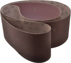 3M - 6" Wide x 108" OAL, 80 Grit, Aluminum Oxide Abrasive Belt - Aluminum Oxide, Medium, Coated, X Weighted Cloth Backing, Series 341D - Caliber Tooling