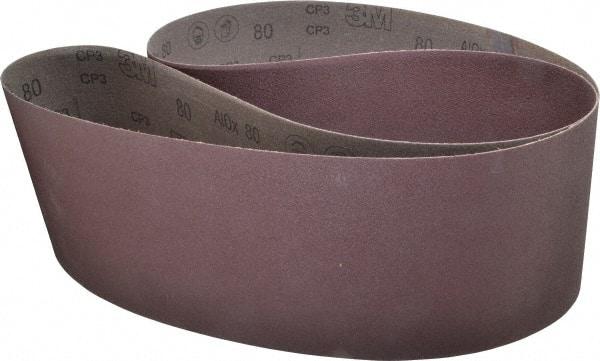 3M - 6" Wide x 79" OAL, 80 Grit, Aluminum Oxide Abrasive Belt - Aluminum Oxide, Medium, Coated, X Weighted Cloth Backing, Series 341D - Caliber Tooling