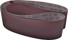 3M - 6" Wide x 89" OAL, 120 Grit, Aluminum Oxide Abrasive Belt - Aluminum Oxide, Fine, Coated, X Weighted Cloth Backing, Series 240D - Caliber Tooling