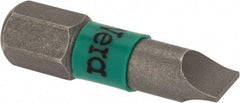 Wera - 0.216" Slotted Screwdriver Bit - 1/4" Hex Drive, 1" OAL - Caliber Tooling