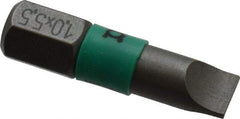 Wera - 0.216" Slotted Screwdriver Bit - 1/4" Hex Drive, 1" OAL - Caliber Tooling