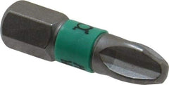 Wera - #3 Phillips Screwdriver Bit - 1/4" Hex Drive, 1" OAL - Caliber Tooling