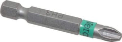 Wera - #3 Phillips Screwdriver Bit - 1/4" Hex Drive, 2" OAL - Caliber Tooling