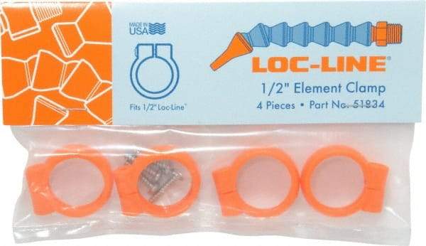 Loc-Line - Unthreaded, 1/2" Hose Inside Diam, Coolant Hose Element Clamp - For Use with 1/2" Loc-Line Modular Hose System, 4 Pieces - Caliber Tooling