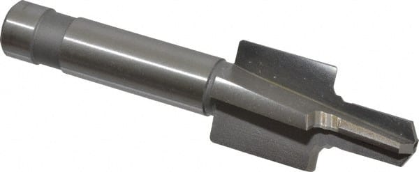 Made in USA - 7/16-20" Port, 0.888" Spotface Diam, 1/4" Tube Outside Diam, Reamer Pilot, Straight Shank, High Speed Steel Porting Tool - Caliber Tooling