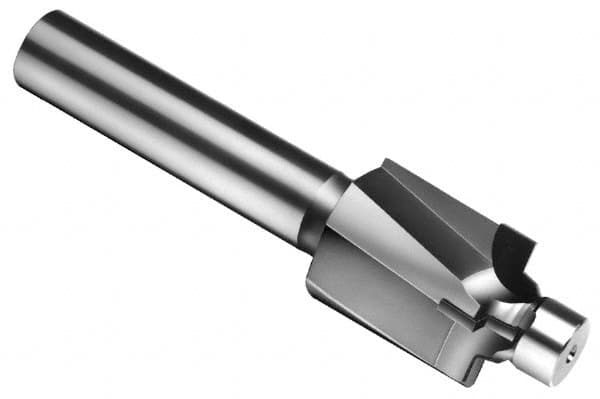 Made in USA - 3/8-24" Port, 0.77" Spotface Diam, 3/16" Tube Outside Diam, Plain Pilot, Straight Shank, Carbide Tipped Porting Tool - Exact Industrial Supply