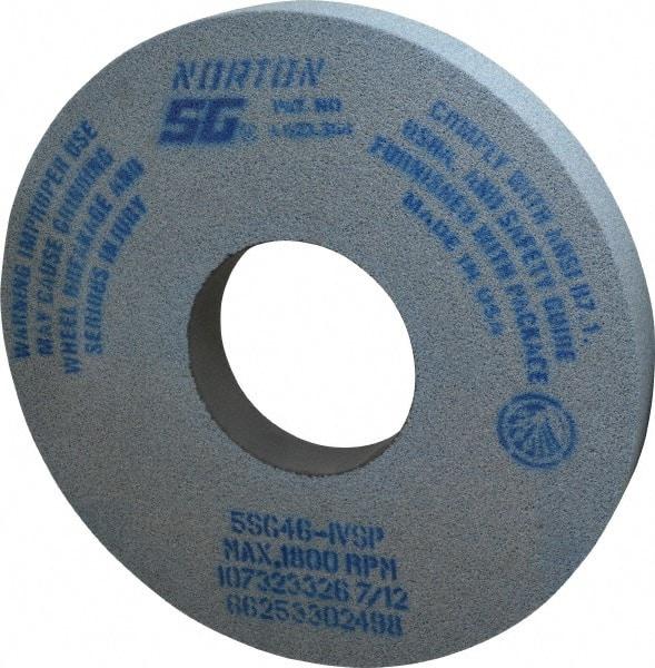 Norton - 14" Diam x 5" Hole x 1-1/2" Thick, I Hardness, 46 Grit Surface Grinding Wheel - Ceramic, Type 1, Coarse Grade, 1,800 Max RPM, Vitrified Bond, No Recess - Caliber Tooling