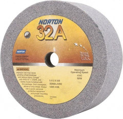 Norton - 5" Diam, 5/8" Hole Size, 2" Overall Thickness, 60 Grit, Type 6 Tool & Cutter Grinding Wheel - Medium Grade, Aluminum Oxide, J Hardness, Vitrified Bond, 4,585 RPM - Caliber Tooling