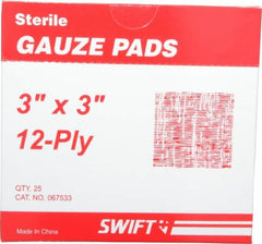 North - 3" Long x 3" Wide, General Purpose Pad - White, Sterile, Gauze Bandage - Caliber Tooling