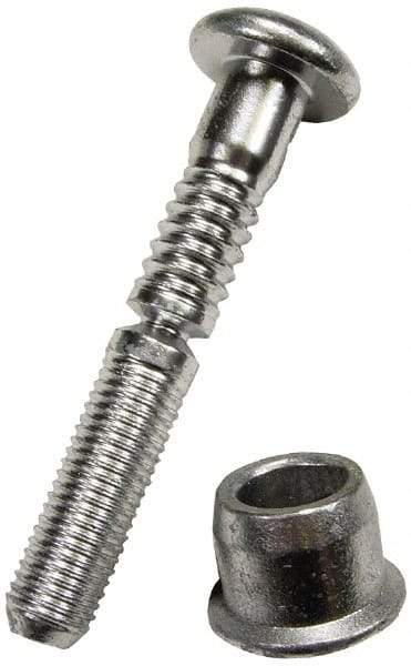 HUCK - Button Head Steel Lockbolt Blind Rivet - 1/2" to 5/8" Grip, 1/2" Head Diam, 1/4" Body Diam - Caliber Tooling