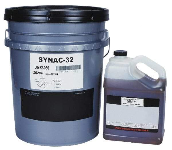 Lubriplate - 5 Gal Pail, ISO 46, SAE 20, Air Compressor Oil - 213 Viscosity (SUS) at 100°F, 49 Viscosity (SUS) at 210°F, Series SYNAC 46 - Caliber Tooling