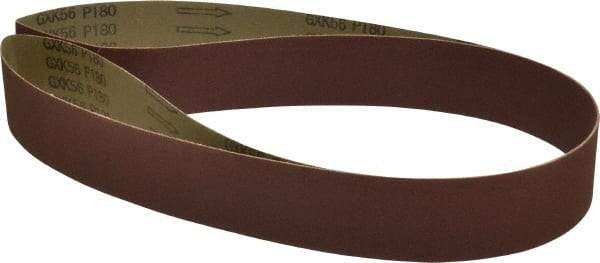 Tru-Maxx - 2" Wide x 72" OAL, 180 Grit, Aluminum Oxide Abrasive Belt - Aluminum Oxide, Very Fine, Coated, X Weighted Cloth Backing - Caliber Tooling