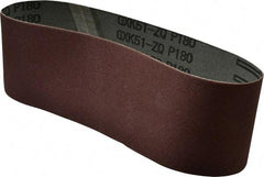 Tru-Maxx - 3" Wide x 21" OAL, 180 Grit, Aluminum Oxide Abrasive Belt - Aluminum Oxide, Very Fine, Coated, X Weighted Cloth Backing - Caliber Tooling