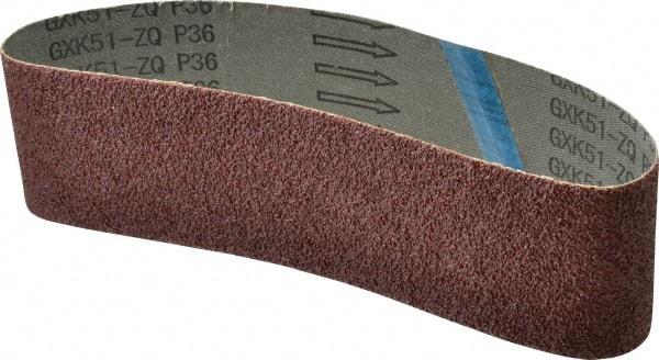 Tru-Maxx - 3" Wide x 24" OAL, 36 Grit, Aluminum Oxide Abrasive Belt - Aluminum Oxide, Very Coarse, Coated - Caliber Tooling