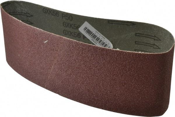 Tru-Maxx - 4" Wide x 24" OAL, 50 Grit, Aluminum Oxide Abrasive Belt - Aluminum Oxide, Coarse, Coated, X Weighted Cloth Backing - Caliber Tooling