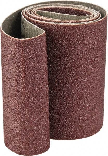 Tru-Maxx - 4" Wide x 60" OAL, 60 Grit, Aluminum Oxide Abrasive Belt - Aluminum Oxide, Medium, Coated, X Weighted Cloth Backing - Caliber Tooling