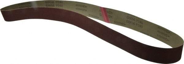 Tru-Maxx - 2" Wide x 48" OAL, 240 Grit, Aluminum Oxide Abrasive Belt - Aluminum Oxide, Very Fine, Coated, X Weighted Cloth Backing - Caliber Tooling