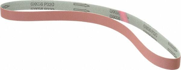 Tru-Maxx - 1" Wide x 42" OAL, 320 Grit, Aluminum Oxide Abrasive Belt - Aluminum Oxide, Extra Fine, Coated, X Weighted Cloth Backing - Caliber Tooling