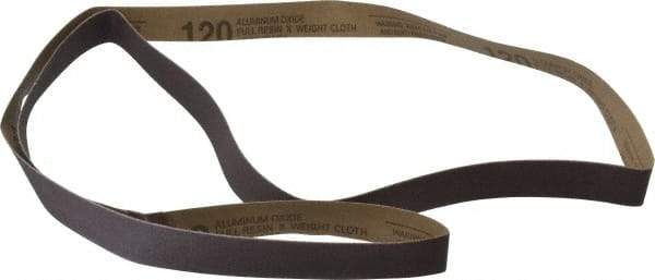 Tru-Maxx - 1" Wide x 72" OAL, 120 Grit, Aluminum Oxide Abrasive Belt - Aluminum Oxide, Fine, Coated, X Weighted Cloth Backing - Caliber Tooling