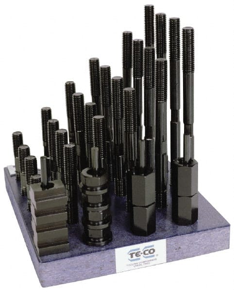 TE-CO - T-Nut & Stud Kits Stud Thread Sizes: 3/8-16 T-Slot Size (Inch): 9/16 - Caliber Tooling