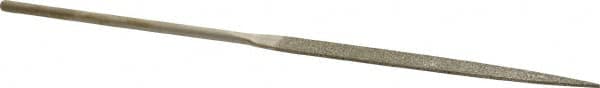 Value Collection - 5-1/2" OAL Medium Point Needle Diamond File - 13/64" Wide x 3/64" Thick, 2-3/4 LOC - Caliber Tooling