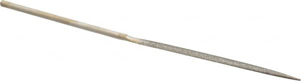 Value Collection - 5-1/2" OAL Medium Half Round Needle Diamond File - 13/64" Wide x 1/16" Thick, 2-3/4 LOC - Caliber Tooling