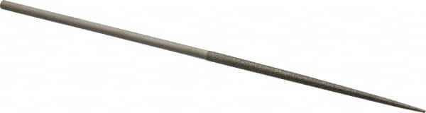 Value Collection - 5-1/2" OAL Medium Round Needle Diamond File - 1/8" Wide x 1/8" Thick, 2-3/4 LOC - Caliber Tooling