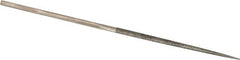 Value Collection - 5-1/2" OAL Medium Point Needle Diamond File - 13/64" Wide x 5/64" Thick, 2-3/4 LOC - Caliber Tooling