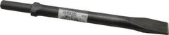 Made in USA - 1" Head Width, 12" OAL, Flat Chisel - Round Drive, Round Shank, Alloy Steel - Caliber Tooling