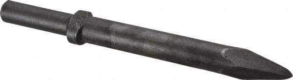 Made in USA - 9" OAL, Moil Point Chisel - Round Drive, Round Shank, Alloy Steel - Caliber Tooling