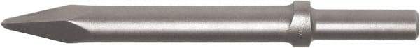 Made in USA - 12" OAL, Moil Point Chisel - Round Drive, Round Shank, Alloy Steel - Caliber Tooling