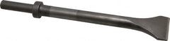 Made in USA - 2" Head Width, 12" OAL, 1/2" Shank Diam, Scaling Chisel - Round Drive, Round Shank, Alloy Steel - Caliber Tooling