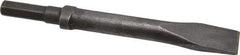 Made in USA - 1" Head Width, 9" OAL, 1/2" Shank Diam, Flat Chisel - Hex Drive, Hex Shank, Alloy Steel - Caliber Tooling