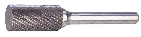 M.A. Ford - 1" Cut Diam, 1/4" Shank Diam, Cylinder Head Single Cut Burr - Carbide, Flat End, 1" LOC, 3" OAL - Caliber Tooling