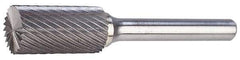 M.A. Ford - 5/8" Cut Diam, 1/4" Shank Diam, Cylinder with End Cut Head Double Cut Burr - Carbide, End Cut End, 1" LOC, 3" OAL - Caliber Tooling