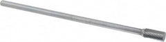 Atrax - 3/8" Cut Diam, 1/4" Shank Diam, Cylinder Head Single Cut Burr - Carbide, Flat End, 3/4" LOC, 6-3/4" OAL - Caliber Tooling