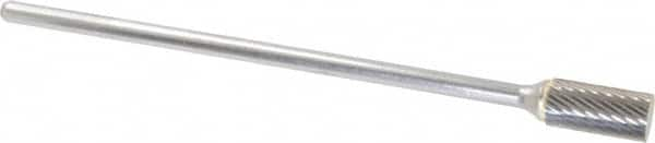 Atrax - 1/2" Cut Diam, 1/4" Shank Diam, Cylinder Head Single Cut Burr - Carbide, Flat End, 1" LOC, 7" OAL - Caliber Tooling