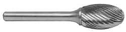 M.A. Ford - 3/32" Cut Diam, 1/8" Shank Diam, Ball Head Single Cut Burr - Carbide, Radius End, 5/64" LOC, 1-1/2" OAL - Caliber Tooling