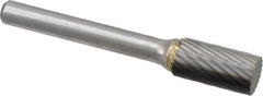 Atrax - 3/8" Cut Diam, 6mm Shank Diam, Cylinder Head Single Cut Burr - Carbide, Flat End, 3/4" LOC, 2-1/2" OAL - Caliber Tooling